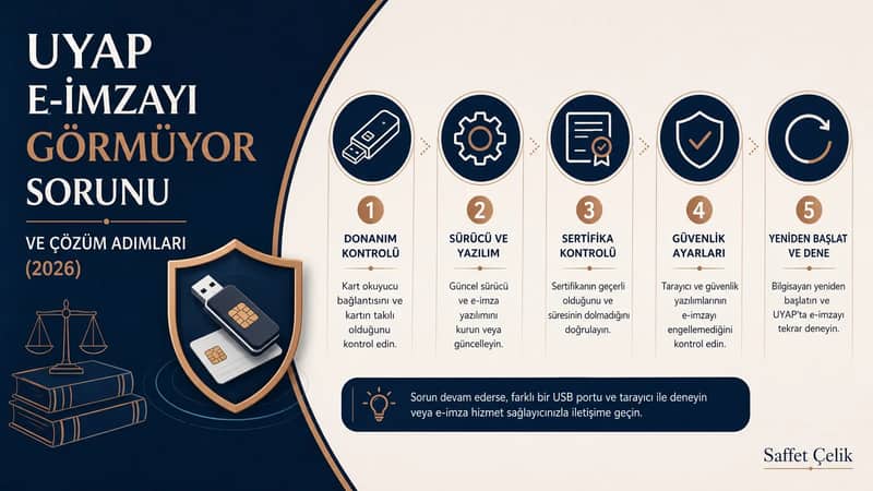 UYAP E-İmzayı Görmüyor: Kart, Sertifika ve Uygulama Kontrolü