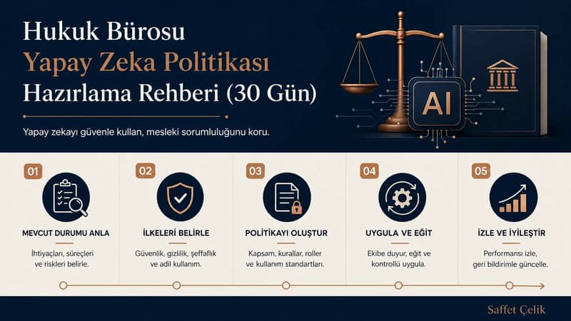 Hukuk Bürosu Yapay Zeka Politikası Hazırlama Rehberi (30 Gün)