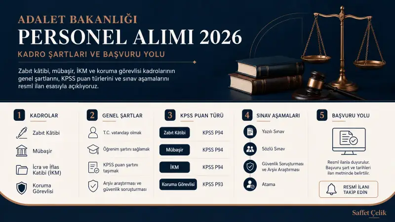Adalet Bakanlığı Personel Alımı 2026: Kadro Şartları ve Başvuru Yolu