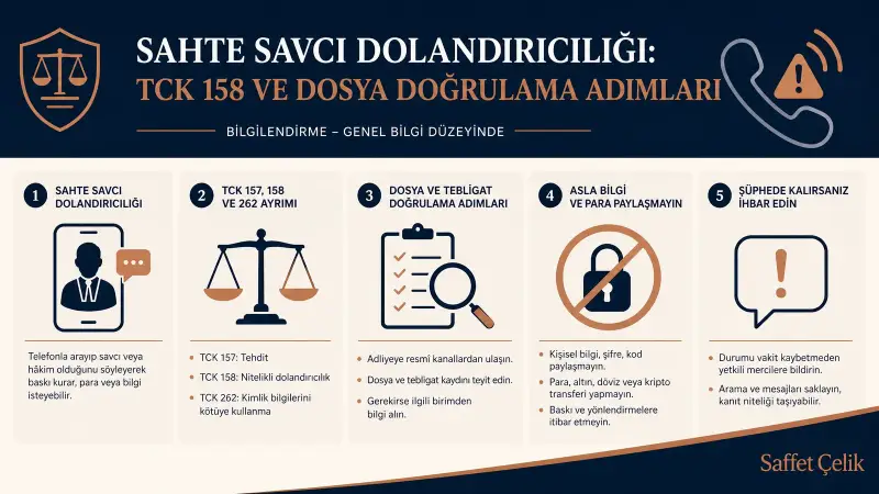 Sahte savcı dolandırıcılığı: TCK 158 ve dosya doğrulama adımları